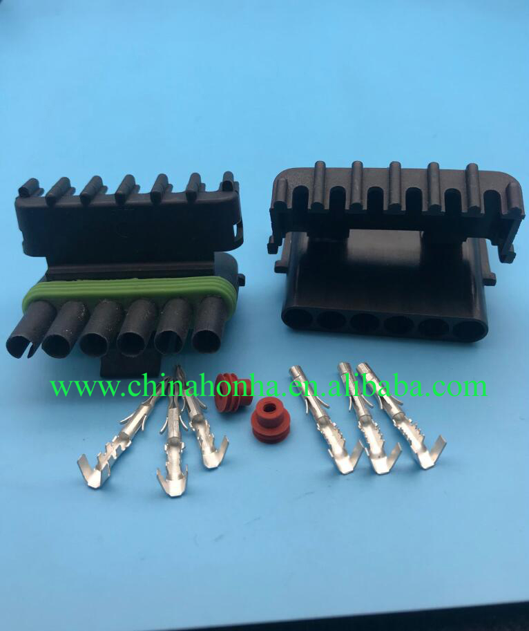 1 2 3 4 6 pin male and female weatherpack electrical Connector for Delphi 12015797 12010974 12010717 12015793 12010973: Orange