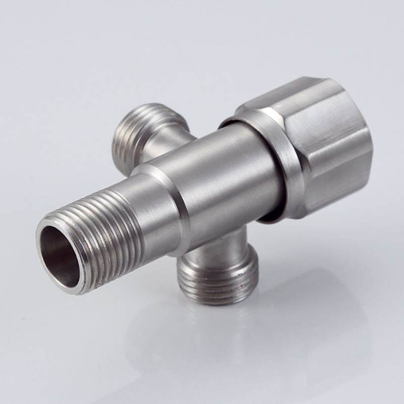 Dual Compression Outlet Angle Stop Valve, Plumbing Fitting, Quarter Turn, Single Handle, Water Valve Shut Off 1/2 inch