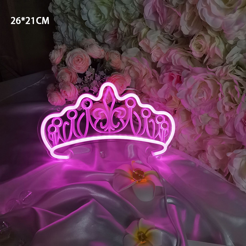 Regenboog Vlinder Kroon Light Sign Usb Powered Kleurrijke Dimbare Schakelaar Led Neon Teken Voor Slaapkamer Shop Bar Aanmelden Party Decoratie