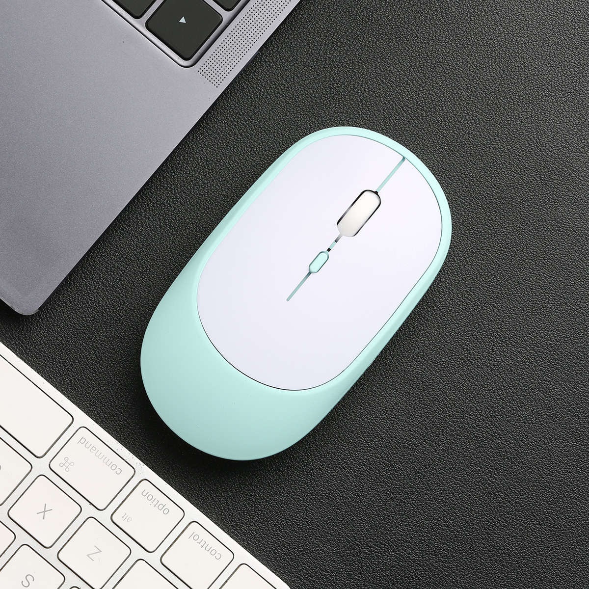 2,4 GHz kabellose optische Maus, 4 Tasten, kabellose USB-Akku-Mäbenutzen mit Nano-Empfänger für PC, Schreibtisch, Laptop, Fenster-Computer: Grün