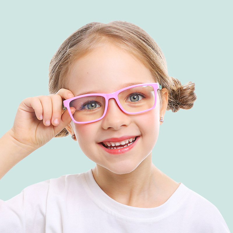 Firkantet blåt lys børn briller optisk ramme dreng piger computer gennemsigtig fleksibel optisk ramme oculos  uv400