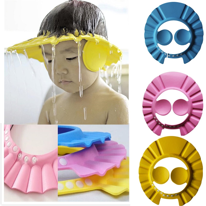 Børnesikker shampoo bruser badehætte bad beskytte justerbar blød hætte til babyvask hår skjold børn badning hat