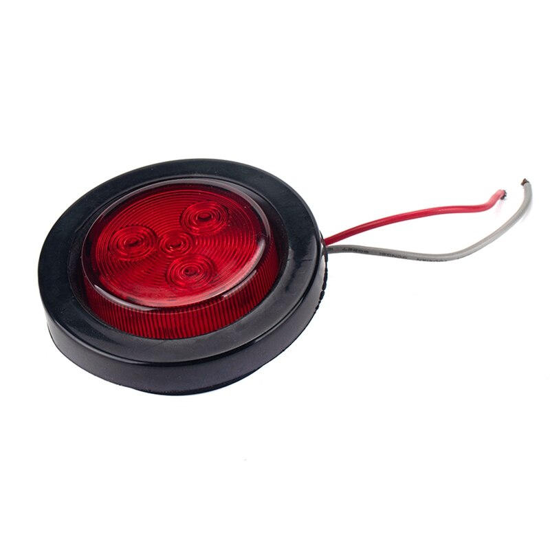 2 Inch Red Yellow Rubber Ring Round Light Truck Suitable for Truck LED Round Side Light with Heat Shrinkable Tube