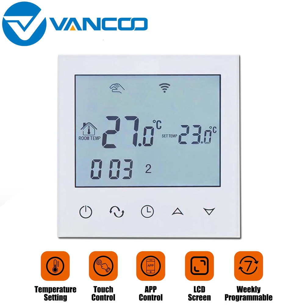 Vancoo Smart Thermostat 220V for Electric Heating Thermoregulator Wifi Underheating Temperature Controller Work with Beok APP