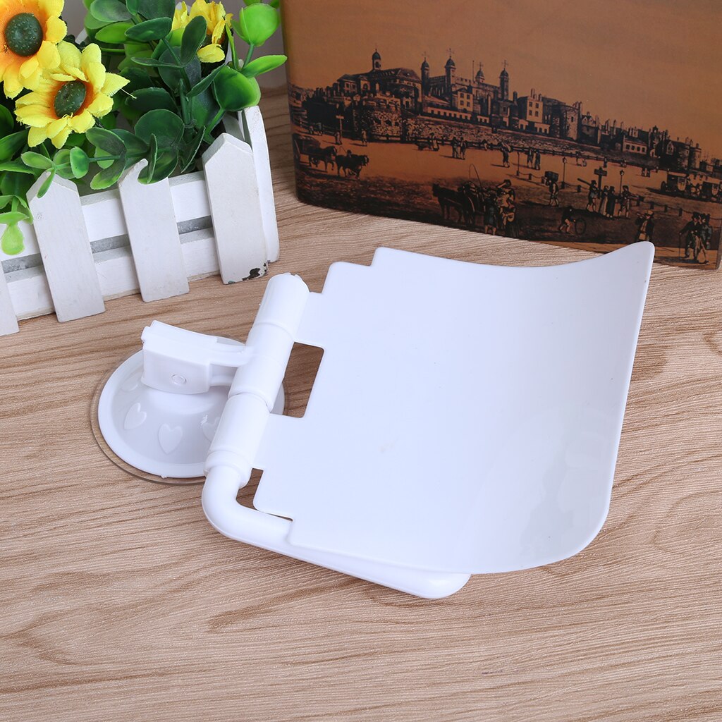 Wall Mounted Plastic Suction Cup Bathroom Toilet Paper Roll Holder With Cover