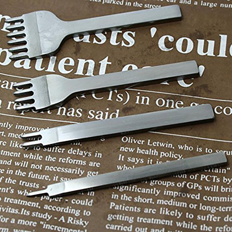 4Pcs Prong Leather Craft Tool Sets 1/2/4/6 Diy Leather Tools Handmade Sewing Hole Punches Stitching for Leather Belt Punch Tools