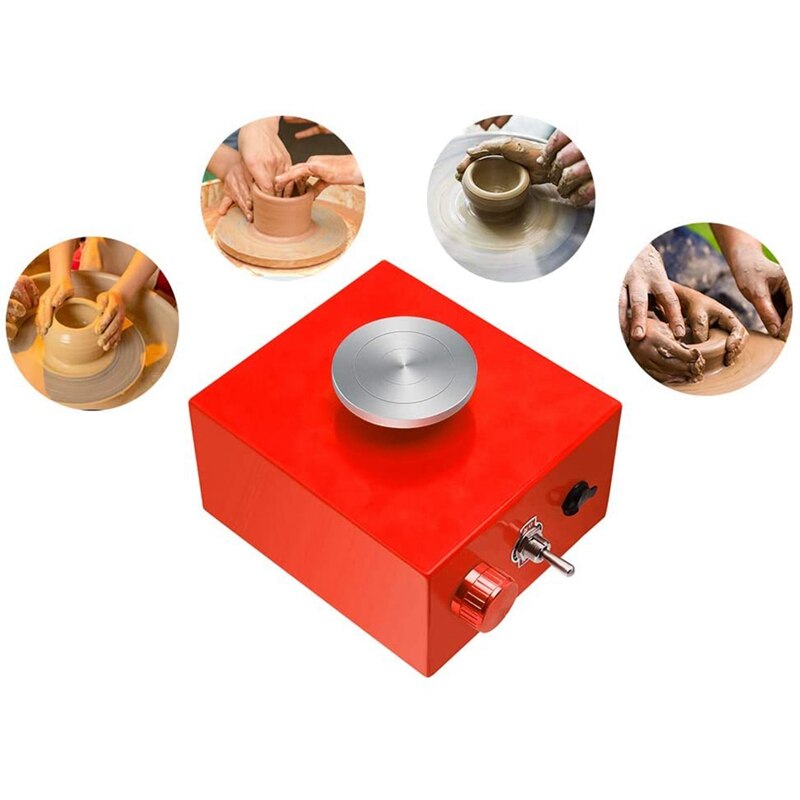 Mini Pottery Wheel, Pottery Machine Electric Pottery Wheel with Pottery Wheel Turntable DIY Clay Tool US Plug