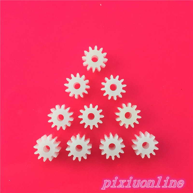 10pcs K024Y Mini Plastic 122A Motor Shaft Gear Sets 12 Tooth 2mm Hole Diameter DIY Helicopter Robot Toys On