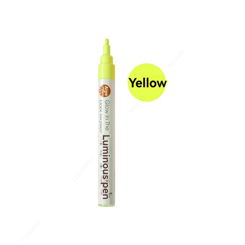 1PC Fluorescent Pens Highlighter Colorful Paint Pen Glow in The Dark Bright DIY Luminous Marker Pen Craft Pen for Drawing: Yellow