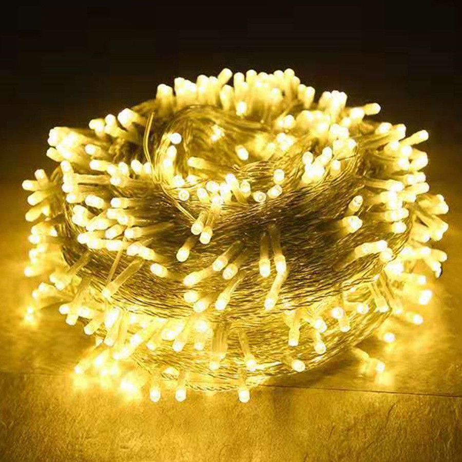 30M 50M 100M guirlande lumineuse LED de noël 8 Modes fête de guirlande de mariage lumière Icile lampe de décoration extérieure de jardin Patio: blanc chaud / 0-5W
