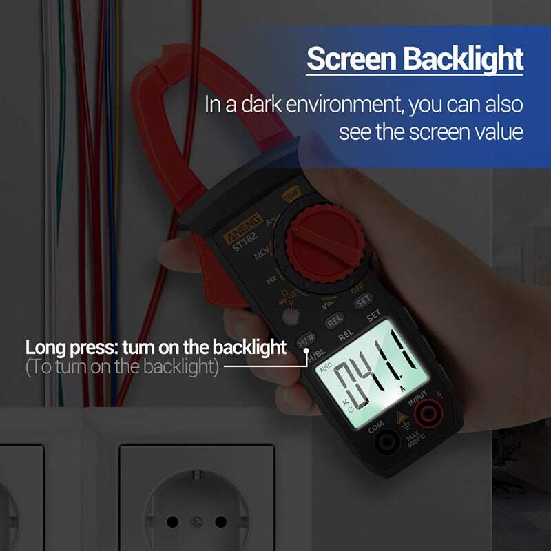 Digital AC DC Current Clamp Meter Multimeter True RMS 400A Auto Range Voltmeter Resistance Test