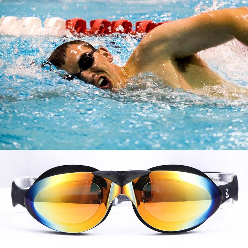 Woman Plating Swimming Goggles Anti-Fog UV Protection Adjustable Waterproof Silicone Glasses Eyewear