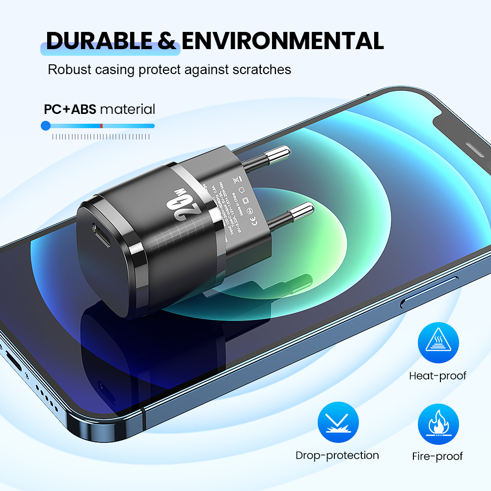 Elough USB typ C ładowarka 20W przenośna ładowarka USB C wsparcie typu C PD szybkie ładowanie dla iPhone 12 Pro Max 11 Mini 8 Plus 2021