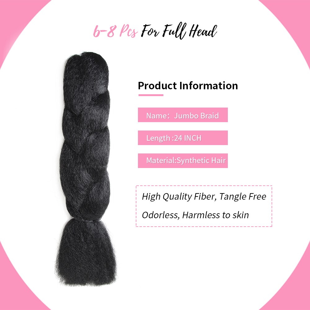 SOKU Ombre Braid Hair Jumbo Braiding Hair Extensions Box Braids High Temperature Fiber Crochet Twist Jumbo Braid For Black Women