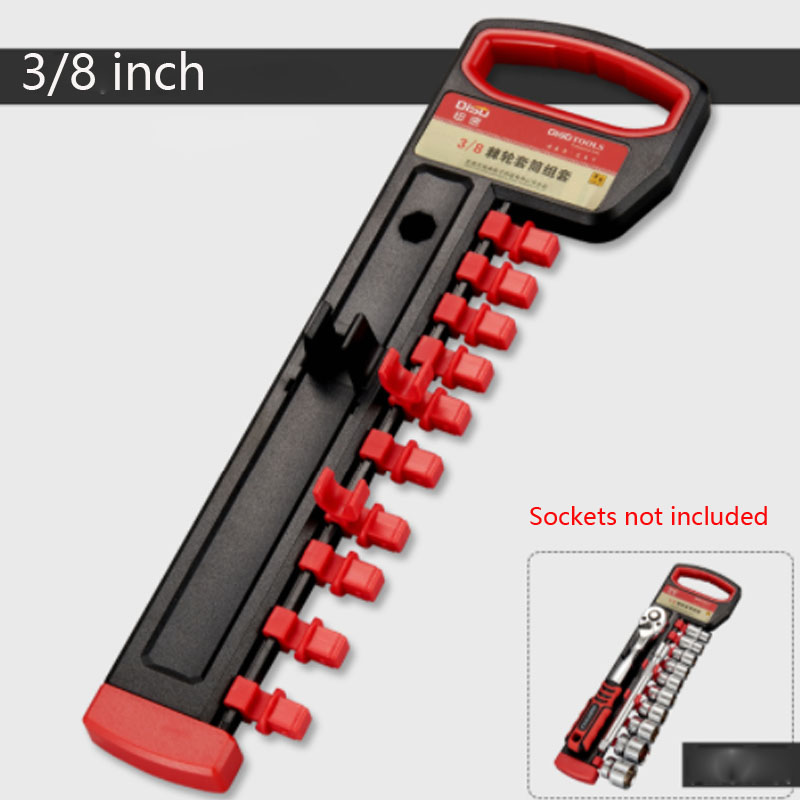 1/4" 3/8" 1/2" Socket Wrench Storage Rack Mountable Sliding Stand Socket Wrenchs Holder for Ratchet Wrench And Socket Storage: Dark Red