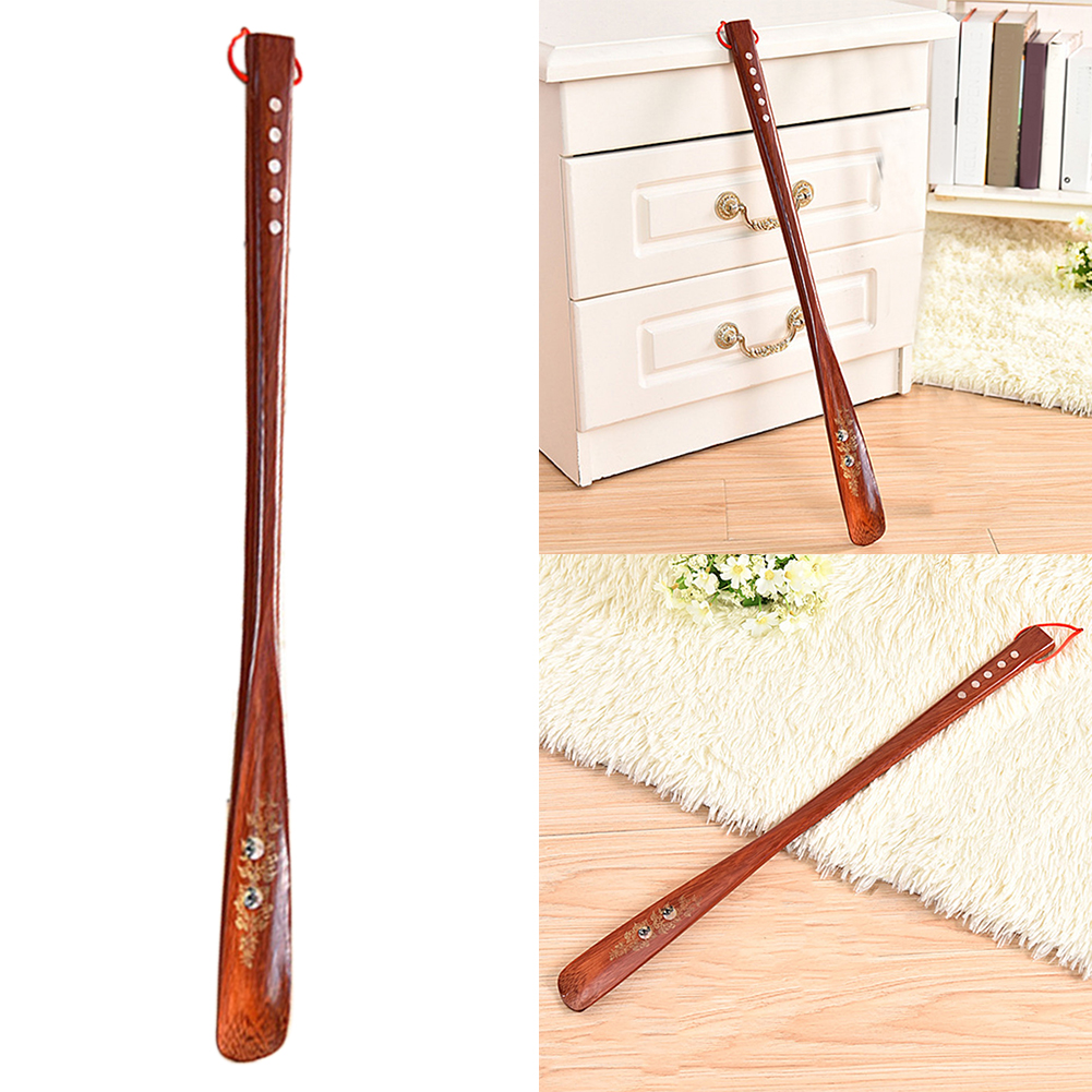 Practical Hanging Loop Flexible Lifter 55cm Red Home Durable Stick Wooden Shoe Horn Long Handle Portable Useful