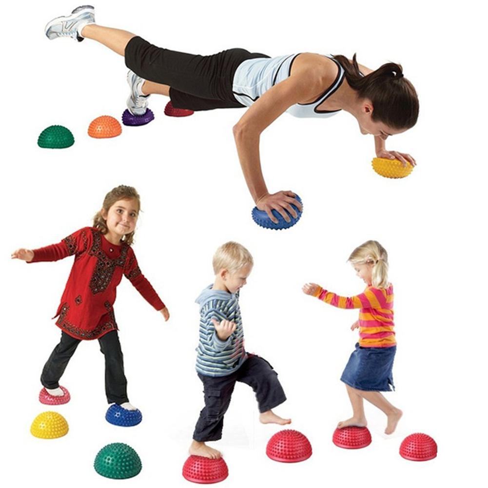 Demi-boule gonflable en caoutchouc pour Yoga, entraîneur d&#39;équilibre, demi-sphère, exercices de Massage, gymnastique, Pilates, Fitness