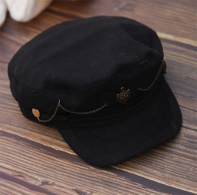 Handmade Black Beret Cap Hats Artist Painter Newsboy Caps Beret Hats B1613: Default Title