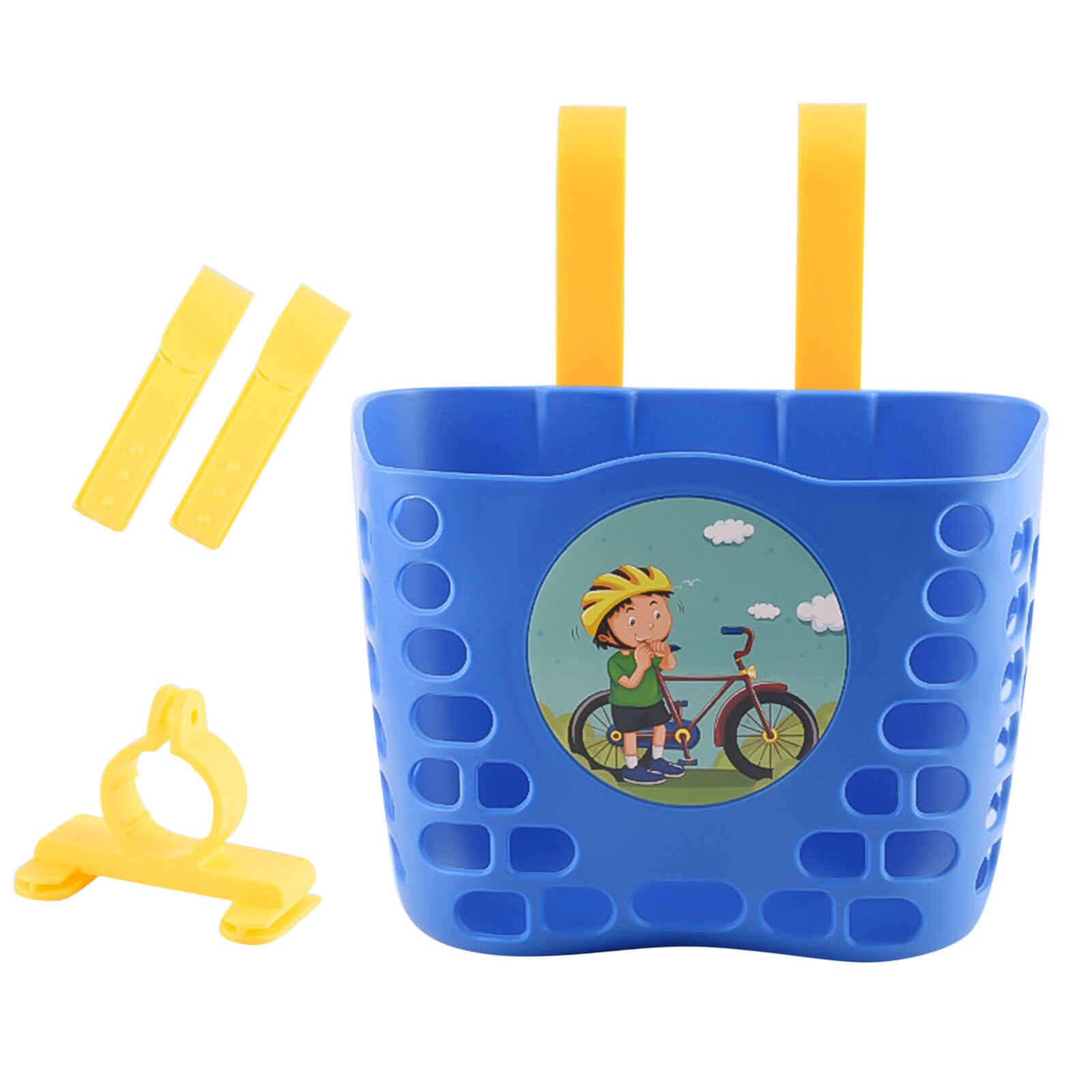 Kids Bike Pannier Basket Children Bicycle Scooter Front Basket Hanging Outdoor Cycling Storage Front Shopping Kids Accessories: Deep Blue