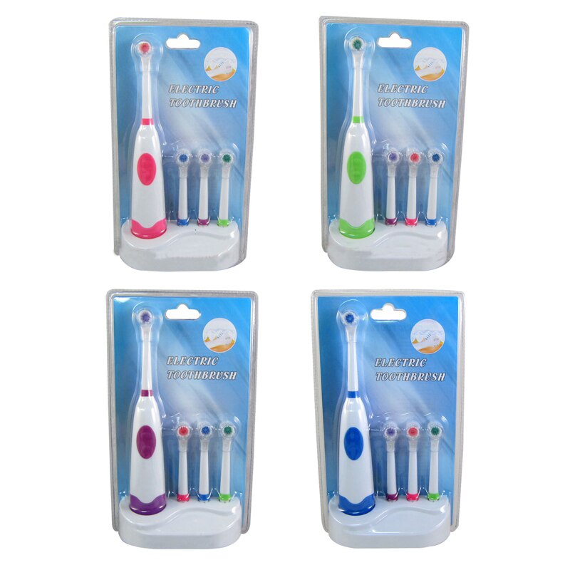 Brosse à dents électrique 4 pièces | Brosse à dents électrique de remplacement doux, brosse électrique à tête rotative pour l'hygiène buccale familiale