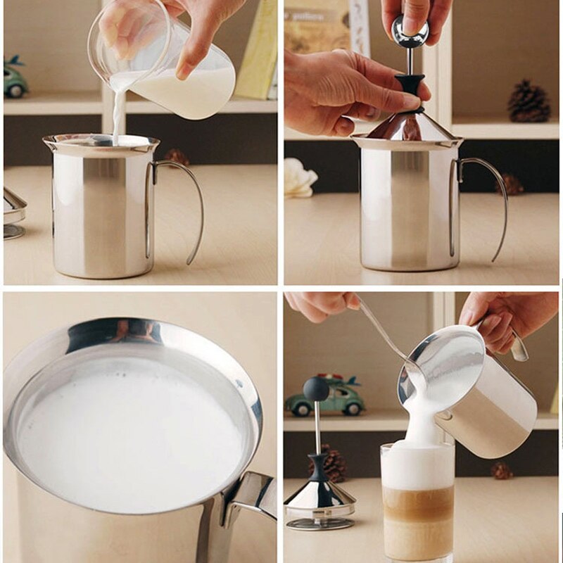 Handmatige Melkopschuimer Rvs Cappuccino Melk Creamer Schuim Mesh Koffie Foamer Creamer Keuken Applicance