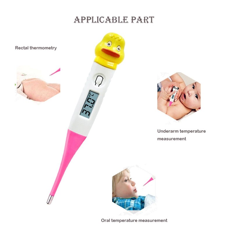 Termómetro Digital LCD de fiebre corporal para niños Prueba de Temperatura cabeza blanda de dibujos animados