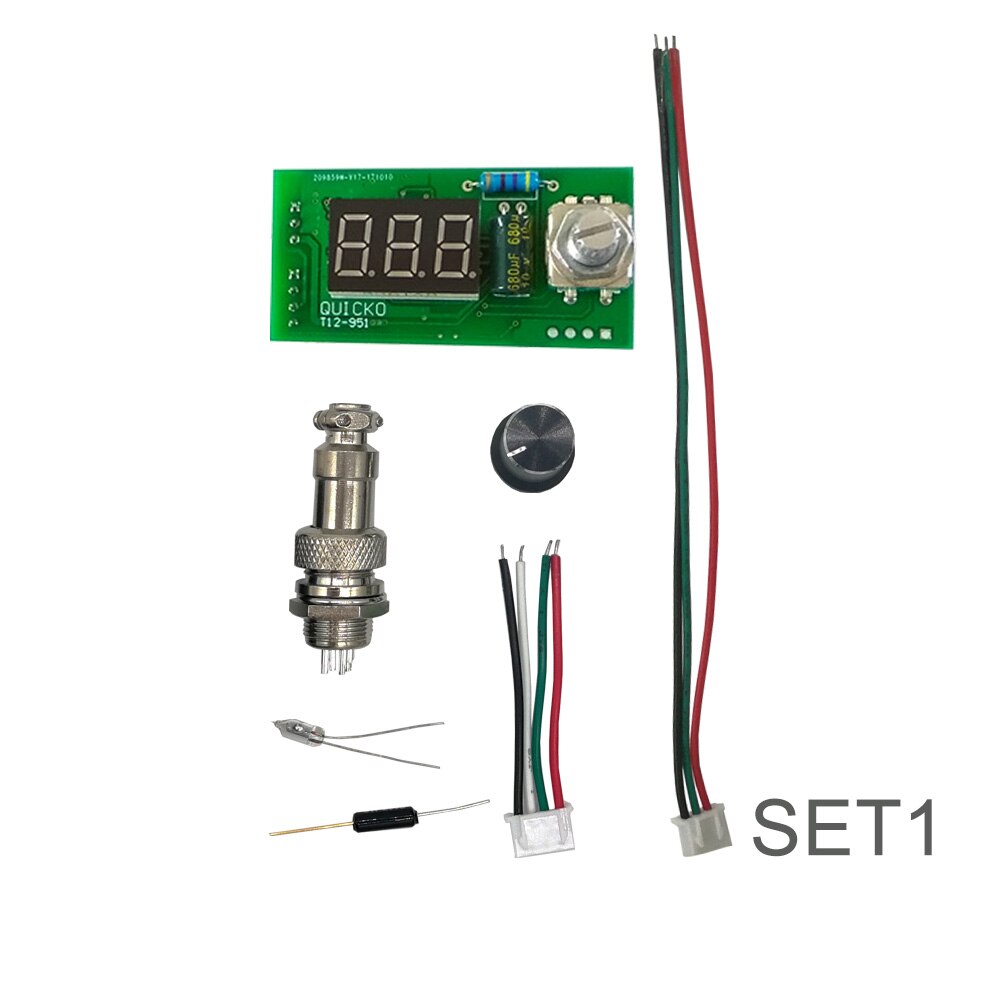 QUICKO-controlador STC T12 , estación de soldadura Digital LED, kits DIY, carcasa de aleación de aluminio con Panel transparente Acrílico: set1