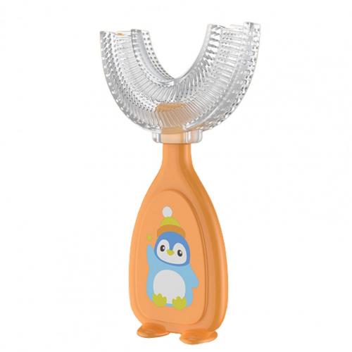 Kids Tandenborstel Pp Handvat 360 Graden Reiniging Draagbare Baby U Vorm Tandenborstel Voor Gum Care: Orange Large