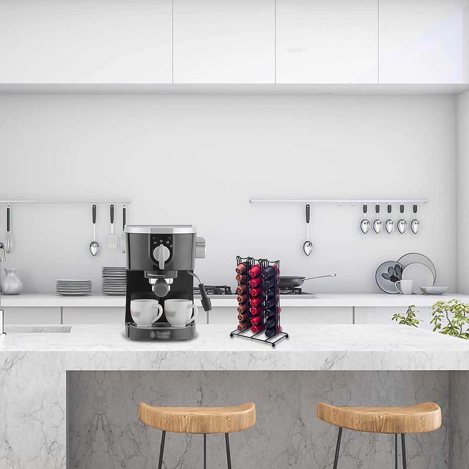 40 Pods Automatic Coffee Machine Small Home Drip Coffee Maker American Espresso Machine Cappuccino Home Coffee Machine