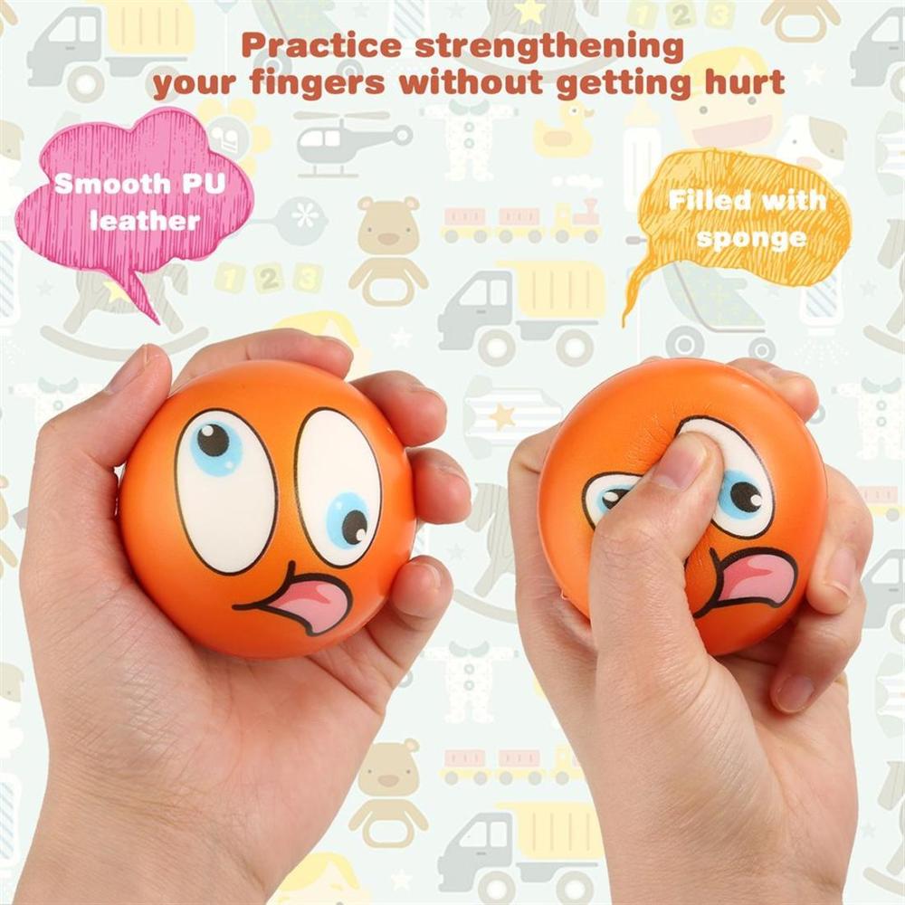 12 STUKS Gezichtsuitdrukking Stress Spons Foam Ballen Hand Squeeze Speelgoed