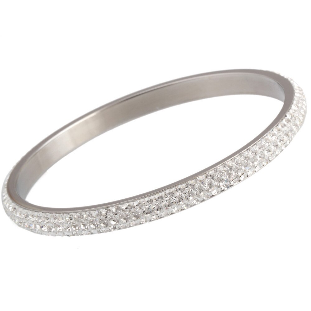 trois rangées cristal Pave bracelets pour les femmes de en acier inoxydable bijoux Bracelet Bracelet