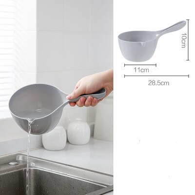 1 Uds cuchara de agua de plástico para cocina cuchara para agua y baño cuchara para agua cuchara para la ducha cuchara de agua utensilios de cocina herramientas: gray