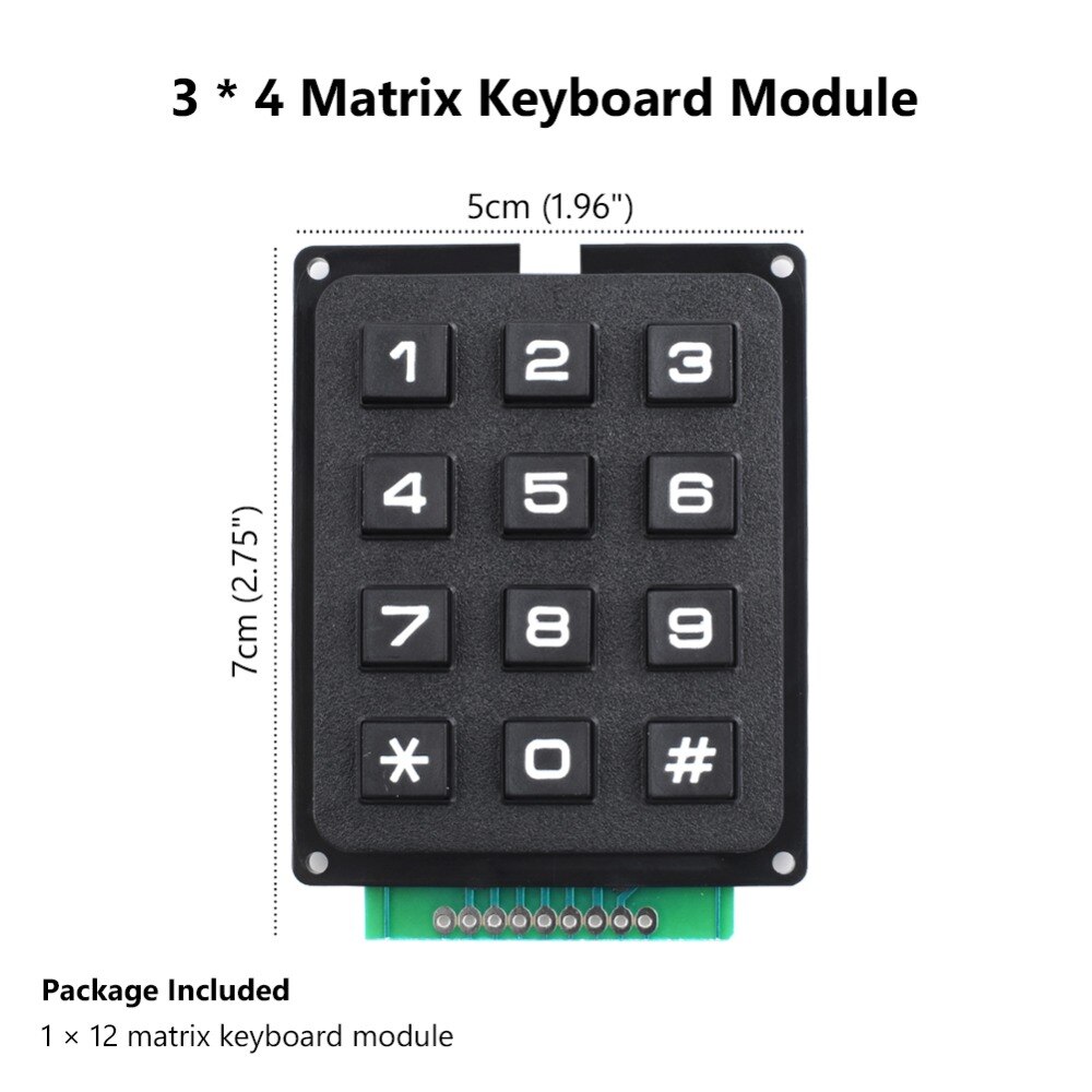 4 x 4 / 3 x 4 matrix tastatur tastatur modul brug nøgle pic avr stempel sml 4 * 4 /3 *4 plastic nøgler switch til arduino controller