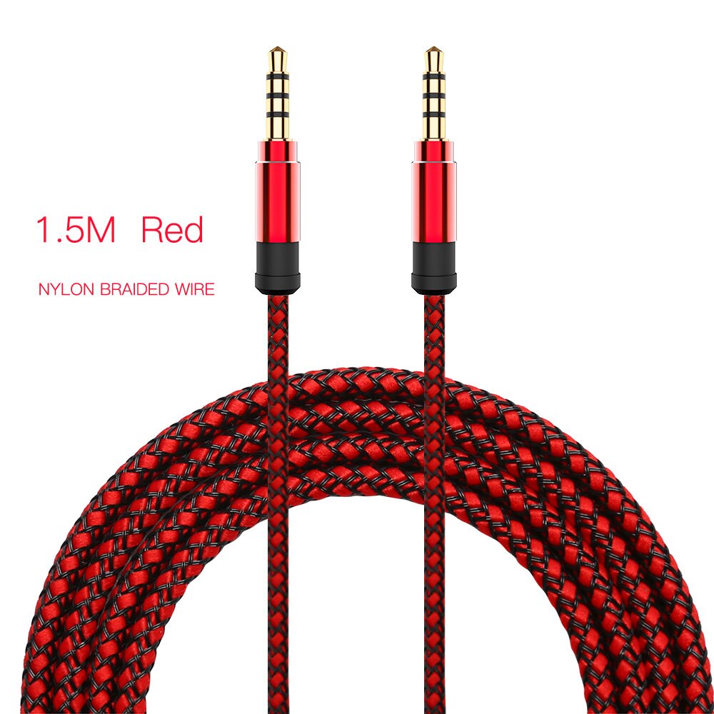3.5mm Jack Aux Cable Male to Male Audio Cable 3.5 Jack Phone Extension Cable for Jack 3.5 for Phone MP3 Headphone Speaker: red