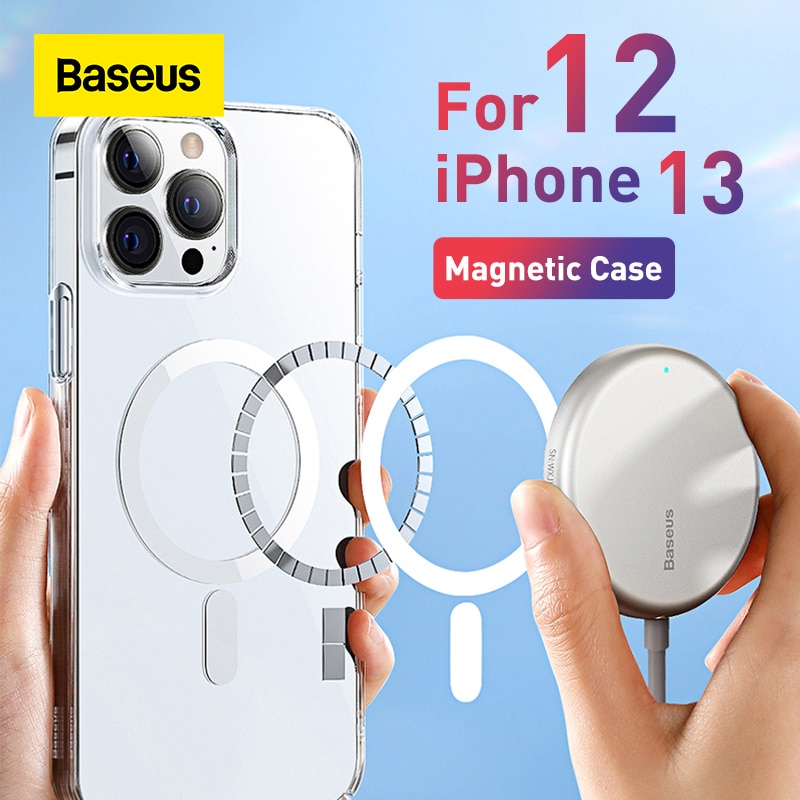 Baseus Magnetische Telefoon Case Voor Iphone 13 12 Pro Max Ondersteuning Draadloze Opladen Back Case Transparant Bescherm Cover Voor IPhone2021