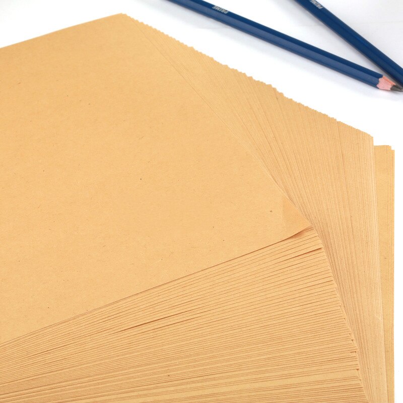 ¡Oferta! 100 unids/lote 80g papel kraft A4 papel de copia de Papel kraft para envolver papel hecho a mano