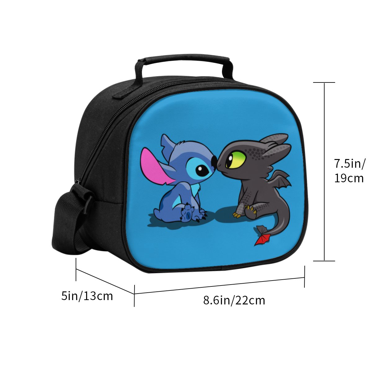 lovely Stitch Canvas Portable Cooler Lunch Bag Thermal Insulated Food Picnic Lunch Box Bag for students Kids children