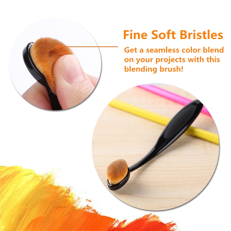 3 Sizes Smooth Blending Brushes Drawing Painting Makeup Brushes Flat Kit for DIY Scrapbooking Cards Making Handmade Tools