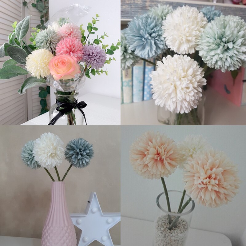Bolas de flores de diente de león de seda de 29cm 3 uds., pompones de flores artificiales para decoración de boda, de cumpleaños, guirnalda de flores DIY