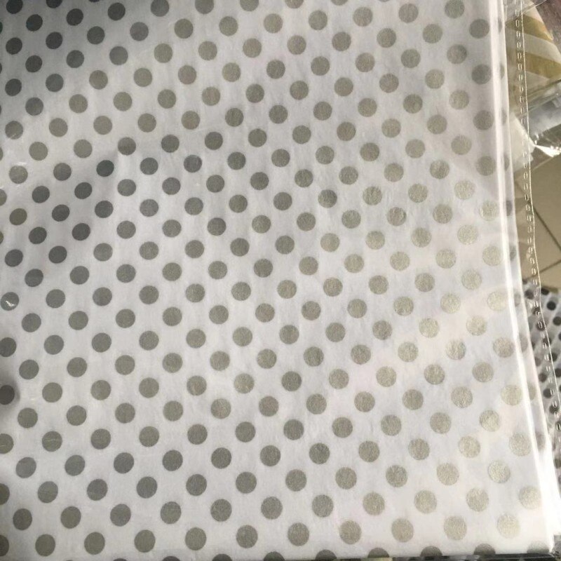 20pcs/set High 50*70cm Tissue Paper Flower Clothing Shirt Shoes Packaging Craft Paper Roll Wine Wrapping Papers: Silver small dot