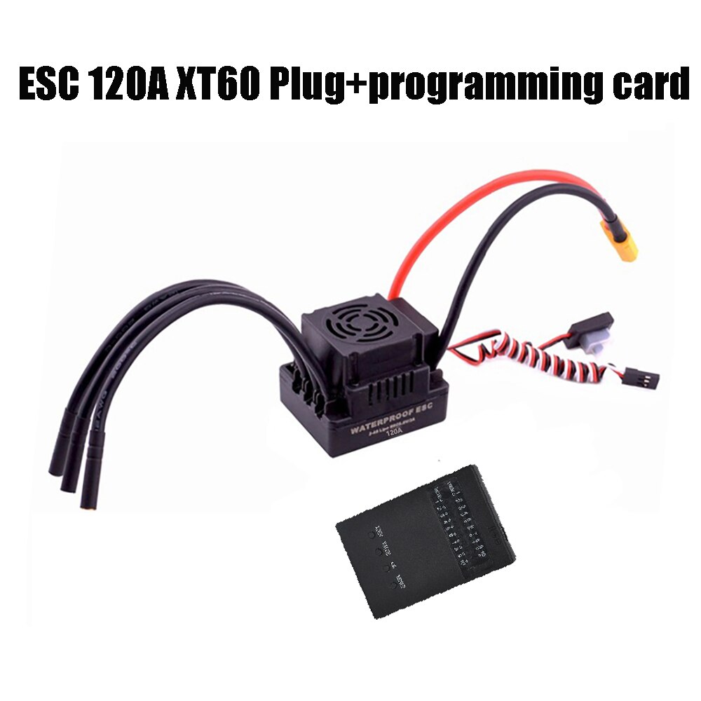 Impermeabile ESC 60A 80A 120A S-80A S-120A Brushless ESC Regolatore di Velocità Elettrico con 5.5V / 3A BEC per 1/8 1/10 1:10 RC Auto: 120A XT60   card