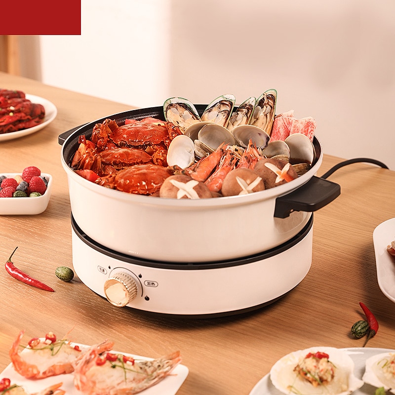 220V Electric Pot Oven Smokeless Barbecue Machine Home BBQ Grills Indoor Roast Meat Dish Plate Multi Cooker