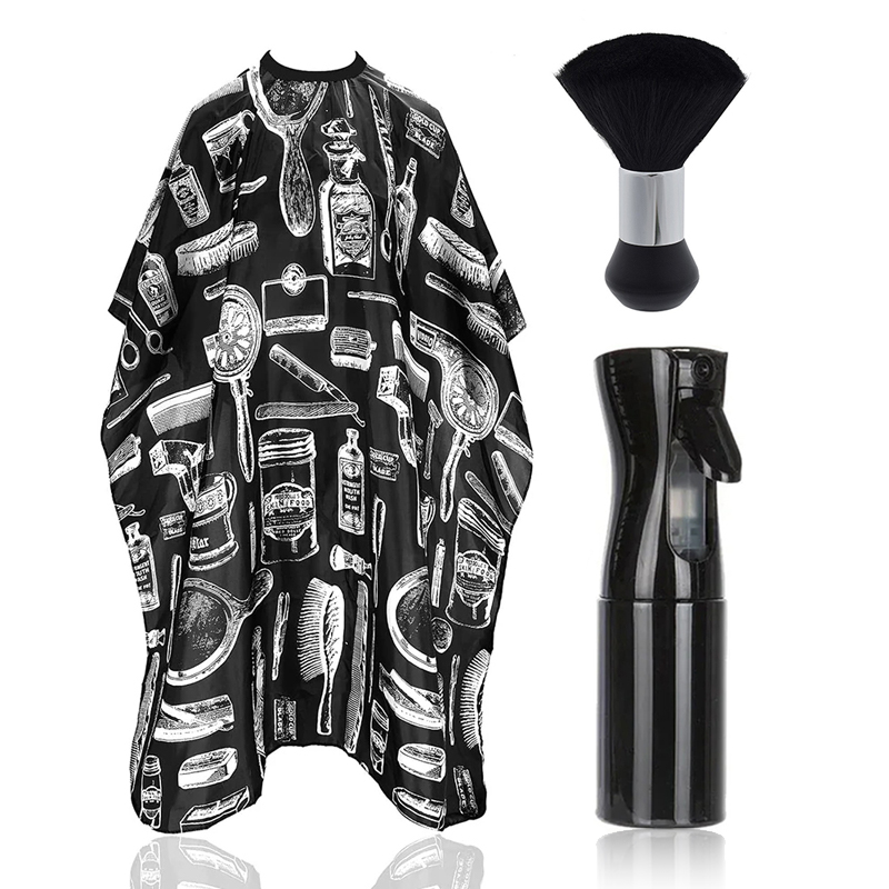 Professionele waterdichte kapperssjaal Bib-papier Set Nylon Kapsalon Kleding Gehakte haarisolator Haarverfgereedschap: Light Grey