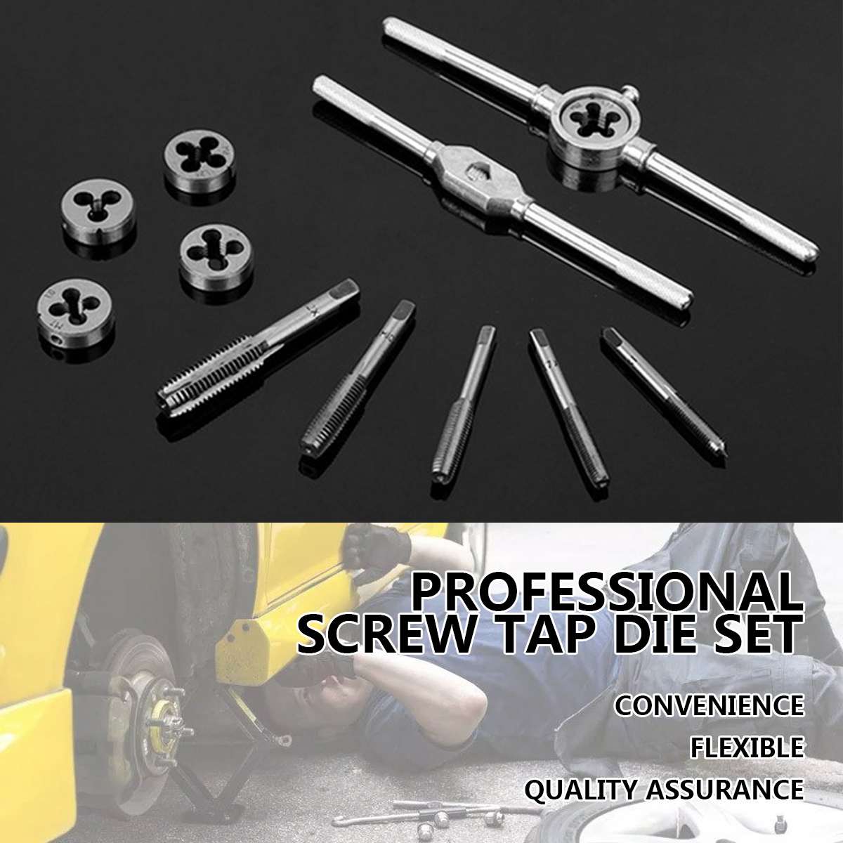 M3-M12/M6-M12 Tap and Die Set 20pcs/40pcs Screw Thread Plug Taps Wrench Die Alloy Steel Hand Tapping Tools Screw Tap Die
