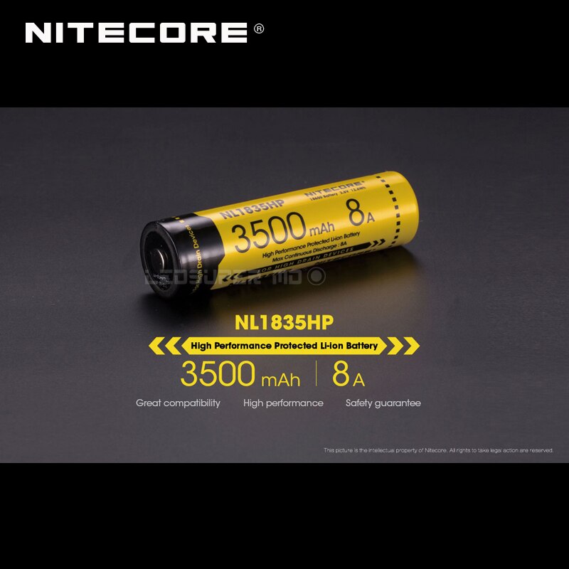 Original Nitecore NL1835HP 3500mAh 8A High Performance Protected 18650 Li-ion Battery