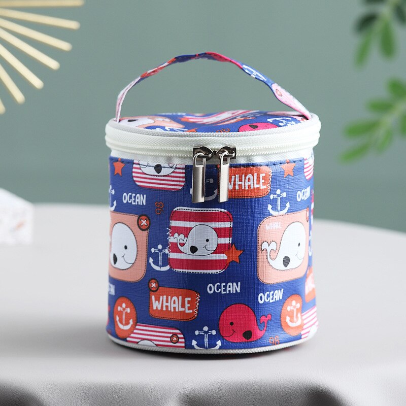 Onuobao 304 Rvs Thermos Soep Met Lepel 400Ml Japanse Stijl Eenvoudige Draagbare Verzegelde Ontbijt Lunch Cup: Insulated Bag(Whale)