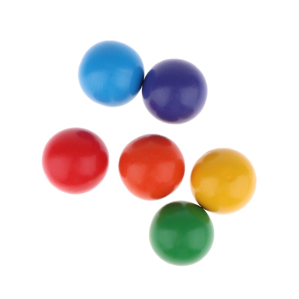 6 x wooden balls rainbow, rainbow balls, children educational educational wooden