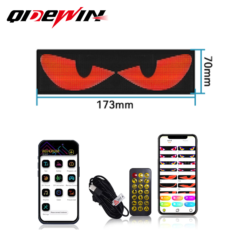 LED Sign Car Scrolling Advertising USB 5V Bluetooth App Control Logo Light Custom Text Pattern Animation Programmable Display: 4300K White Yellow