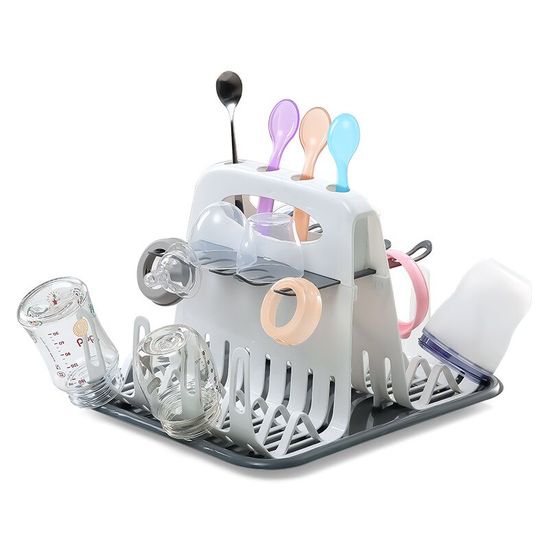 Bestbaby Baby Milk Bottles Drying Rack Portable Cleaning Dryer Storage Holder Multi-Layer Detachable with Drain Tray DryingRack