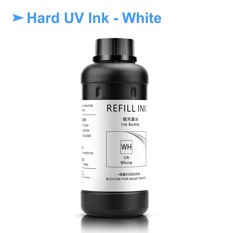 500ML LED UV tusz do Roland ECO-UV ECO-UV2/UV4/UV5/UVS LEF-12 LEF-20 LEF-30 LEF-200 LEF-300 LEC-300 LEC-330 LEC-540 LEJ-640: Hard - White